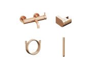 Смеситель для ванной Ravak Espirit с душевым гарнитуром матовое розовое золото X07S127