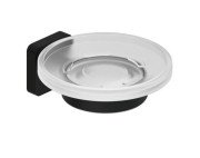 Мильниця для ванної кімнати Kludi Vela S з тримачем чорний матовий 2598539