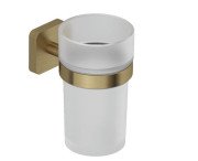 Склянка для зубних щіток Kludi Vela S з тримачем золото брашоване PVD 25975N0