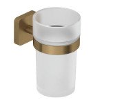 Склянка для зубних щіток Kludi Vela S з тримачем брашована бронза PVD 25975N1