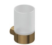 Стакан для зубных щеток Kludi Vela R с держателем брашированная бронза PVD 58975N1