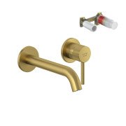 Смеситель для раковины Kludi Bozz настенный однорычажный брашированное золото PVD 38245N076S