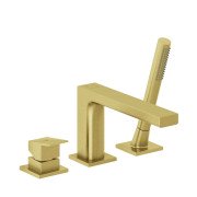 Змішувач на борт ванни Kludi Decus з душовим гарнітуром брошуроване золото PVD 54448N075
