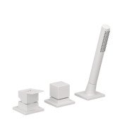 Змішувач на борт ванни Kludi Decus із душовим гарнітуром білий матовий 544475375