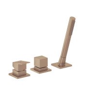 Змішувач на борт ванни Kludi Decus із душовим гарнітуром брошурована бронза PVD 54447N175