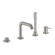 Смеситель на борт ванны Grohe Essence с душевым гарнитуром суперсталь 25251DC1