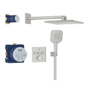 Душевая система скрытого монтажа Grohe Grohtherm SmartControl с Rainshower SmartActive 310 Cube суперсталь 34864DC0