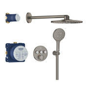 Душевая система скрытого монтажа Grohe Grohtherm SmartControl с Rainshower SmartActive 310 графит темный матовый 34863AL0