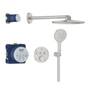 Душева система прихованого монтажу Grohe Grohtherm SmartControl з Rainshower SmartActive 310 суперсталь 34863DC0