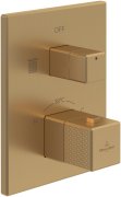 Термостат для душу Villeroy & Boch Mettlach вбудований матове золото TVS12600300076