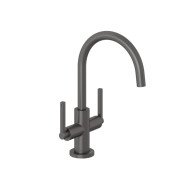 Змішувач для раковини Kludi Nova Fonte двоважільний збройова сталь PVD 20118N215