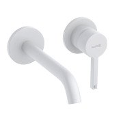 Змішувач для раковини Kludi Nova Fonte настінний одноважільний білий матовий 202445315