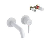 Смеситель для раковины Kludi Bozz настенный со скрытой частью белый матовый 382445376S