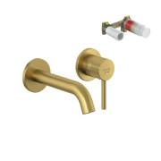 Смеситель для раковины Kludi Bozz настенный со скрытой частью брашированное золото PVD 38244N076S