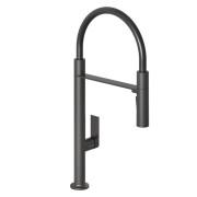 Змішувач для кухні Kludi Qord Flex одноважільний з висувною лійкою глибокий чорний матовий 568596675