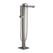 Змішувач для ванної кімнати Grohe Eurocube підлоговий з душовим гарнітуром графіт темний матовий 23672AL1