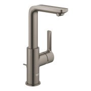 Смеситель для раковины Grohe Lineare L-Size с донным клапаном графит темный матовый 23296AL1