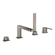 Смеситель на борт ванны Grohe Plus с душевым гарнитуром графит темный матовый 29307AL3