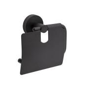 Держатель для туалетной бумаги Аквародос Gloria с крышкой черный матовый АР000040525