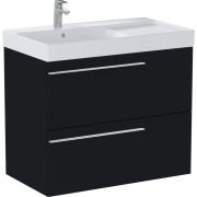 Тумба з раковиною Roca Ella 80x46 см чаша ліворуч ДСП чорний матовий A851912532