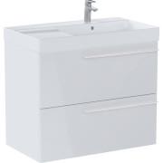 Тумба с раковиной Roca Ella 80x46 см чаша справа ДСП белый глянец A851913806