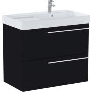 Тумба з раковиною Roca Ella 80x46 см чаша праворуч ДСП чорний матовий A851913532