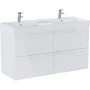Тумба з подвійною раковиною Roca Ella 120x46 см ДСП білий глянець A851915806