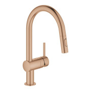 Змішувач для кухні Grohe Minta одноважільний з висувним виливом теплий захід сонця матовий 32321DL2