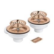 Зливний клапан Grohe для кухонної мийки з 1 і 1,5 чашами без ексцентрика теплий захід сонця матовий 40997DL0