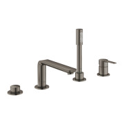 Смеситель на борт ванны Grohe Lineare с душевым гарнитуром графит темный матовый 19577AL1