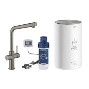 Смеситель для кухни Grohe Red Duo с бойлером M-размера и фильтром графит темный матовый 30327AL1