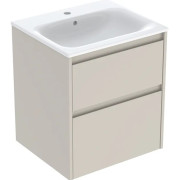 Тумба с раковиной Geberit Selnova Square slim rim 55х48 см ДСП песочно-серый матовый 504.137.DB.1