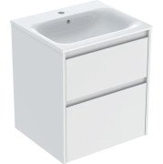 Тумба с раковиной Geberit Selnova Square slim rim 55х48 см ДСП белый глянцевый 504.137.01.1