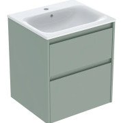 Тумба з раковиною Geberit Selnova Square slim rim 55х48 см ДСП зелена шавлія матова 504.137.IK.1