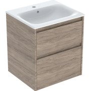 Тумба с раковиной Geberit Selnova Square slim rim 55х48 см ДСП орех гикори 504.137.JR.1