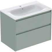 Тумба з раковиною Geberit Selnova Square slim rim 80х48 см ДСП зелена шавлія матова 504.139.IK.1