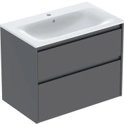 Тумба с раковиной Geberit Selnova Square slim rim 80х48 см ДСП лава матовая 504.139.JK.1
