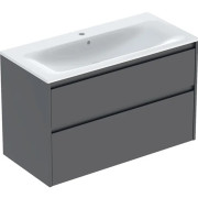 Тумба с раковиной Geberit Selnova Square slim rim 100х48 см ДСП лава матовая 504.140.JK.1