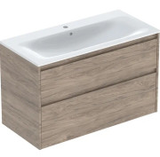 Тумба с раковиной Geberit Selnova Square slim rim 100х48 см ДСП орех гикори 504.140.JR.1