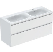 Тумба із раковиною Geberit Selnova Square slim rim 130х48 см ДСП білий глянцевий 504.141.01.1