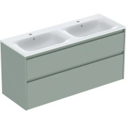 Тумба з раковиною Geberit Selnova Square slim rim 130х48 см ДСП зелена шавлія матова 504.141.IK.1