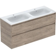 Тумба с раковиной Geberit Selnova Square slim rim 130х48 см ДСП орех гикори 504.141.JR.1
