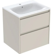 Тумба із раковиною Geberit Selnova Square slim rim 60х48 см ДСП пісочно-сірий матовий 504.138.DB.1