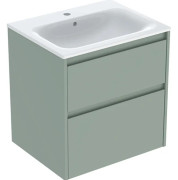 Тумба с раковиной Geberit Selnova Square slim rim 60х48 см ДСП зеленый шалфей матовый 504.138.IK.1
