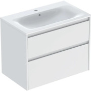 Тумба з раковиною Geberit Selnova Square slim rim 80х48 см ДСП білий глянцевий 504.139.01.1