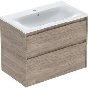 Тумба с раковиной Geberit Selnova Square slim rim 80х48 см ДСП орех гикори 504.139.JR.1