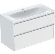 Тумба із раковиною Geberit Selnova Square slim rim 100х48 см ДСП білий глянцевий 504.140.01.1