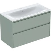 Тумба с раковиной Geberit Selnova Square slim rim 100х48 см ДСП зеленый шалфей матовый 504.140.IK.1
