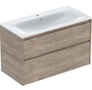 Тумба с раковиной Geberit Selnova Square slim rim 100х48 см ДСП орех гикори 504.140.JR.1