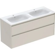 Тумба із раковиною Geberit Selnova Square slim rim 130х48 см ДСП пісочно-сірий матовий 504.141.DB.1